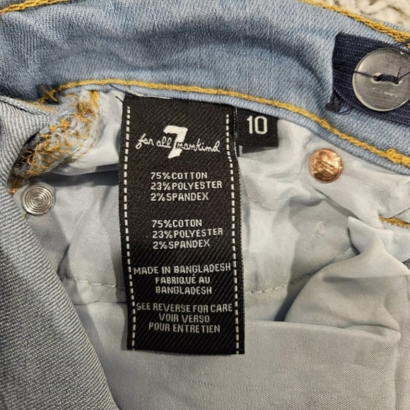 7 For All Mankind Youth 10 NWT Light Wash Slimmy Airweft Denim Adjustable Waist - Picture 4 of 11